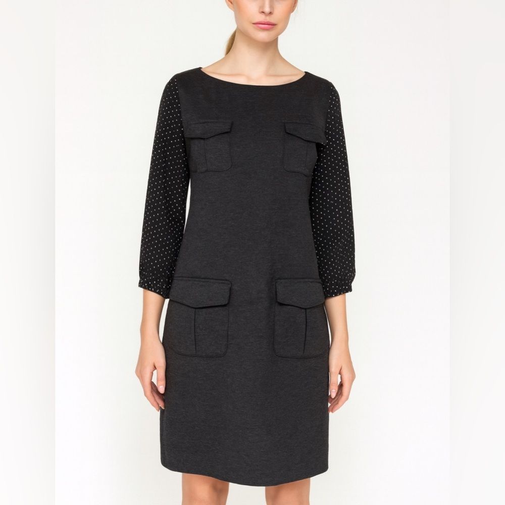 Love Moschino Polka Dot Sleeve Pocket Shift Dress Size 6